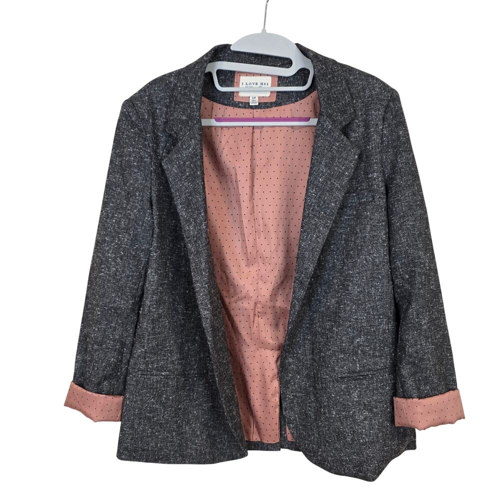 Women's I Love H81 Gray Open Front Blazer Jacket | Size Small